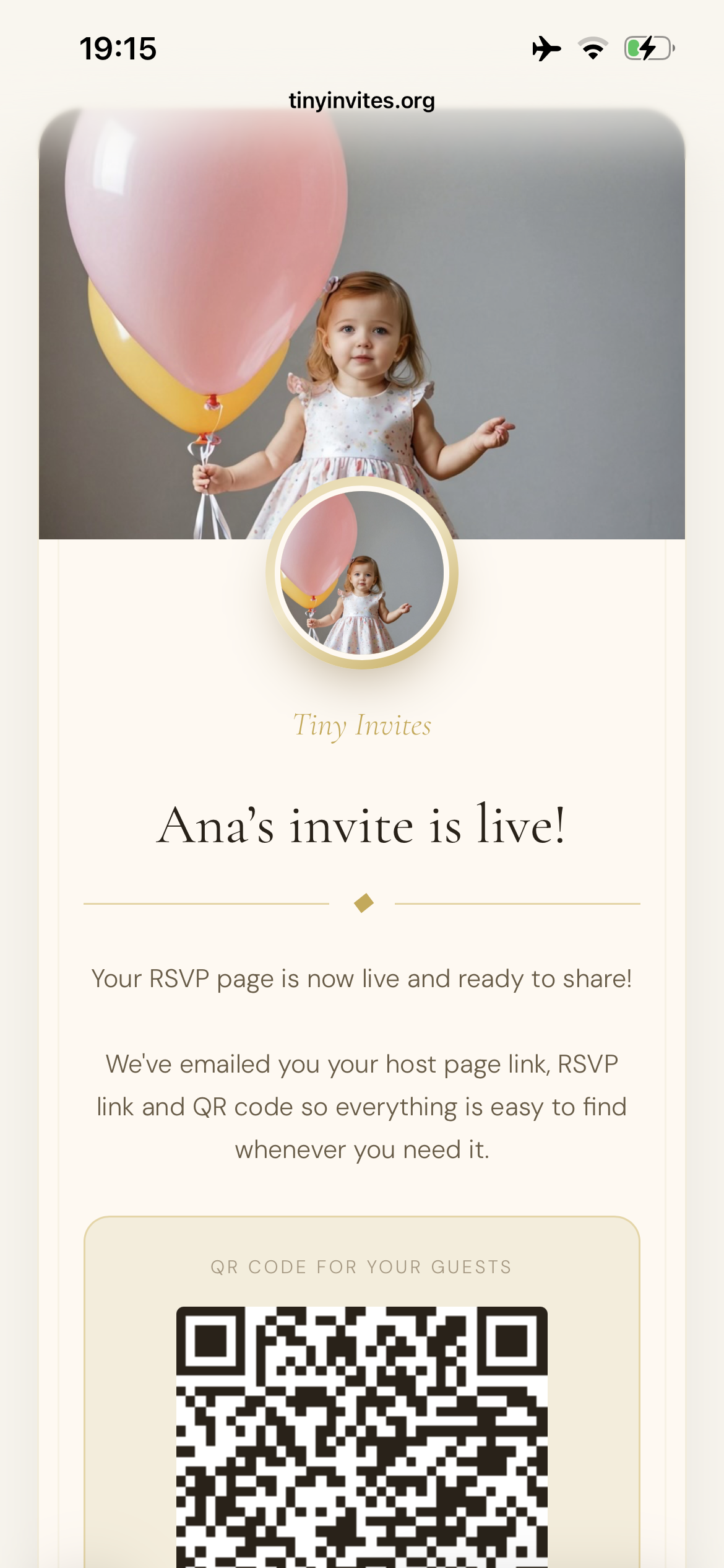 Daisy's party invite