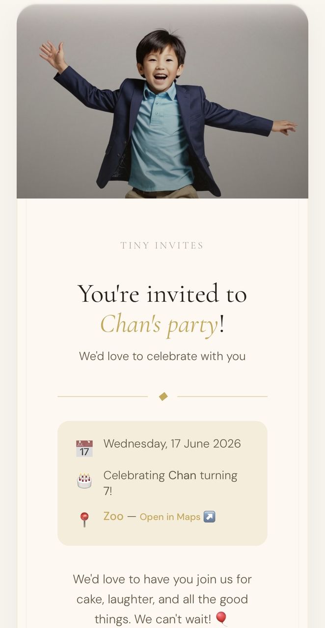 Daisy's party invite
