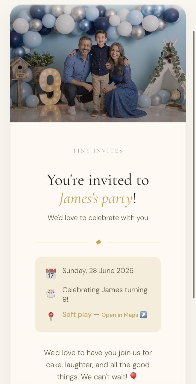 Daisy's party invite