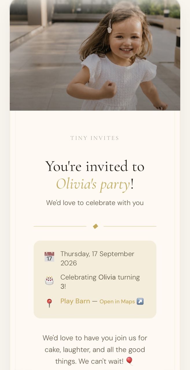 Daisy's party invite