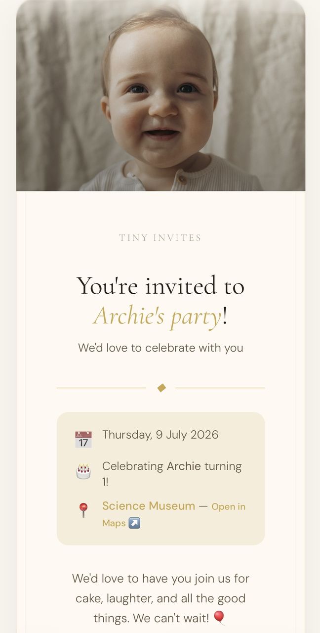 Daisy's party invite