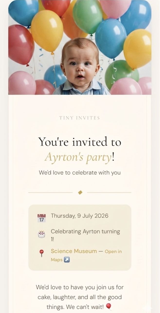 Daisy's party invite