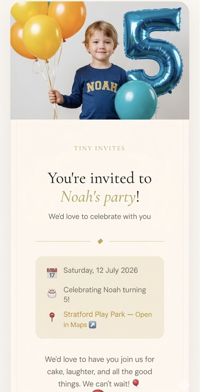 Daisy's party invite